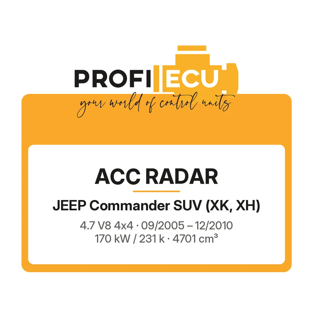 Etiketa ProfiECU: ACC Radar pro Jeep Commander SUV 4.7 V8 4x4 170 kW
