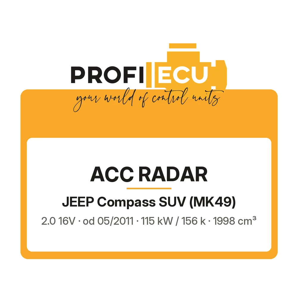 Etiketa ProfiECU: ACC Radar pro Jeep Compass SUV 2.0 16V 115 kW