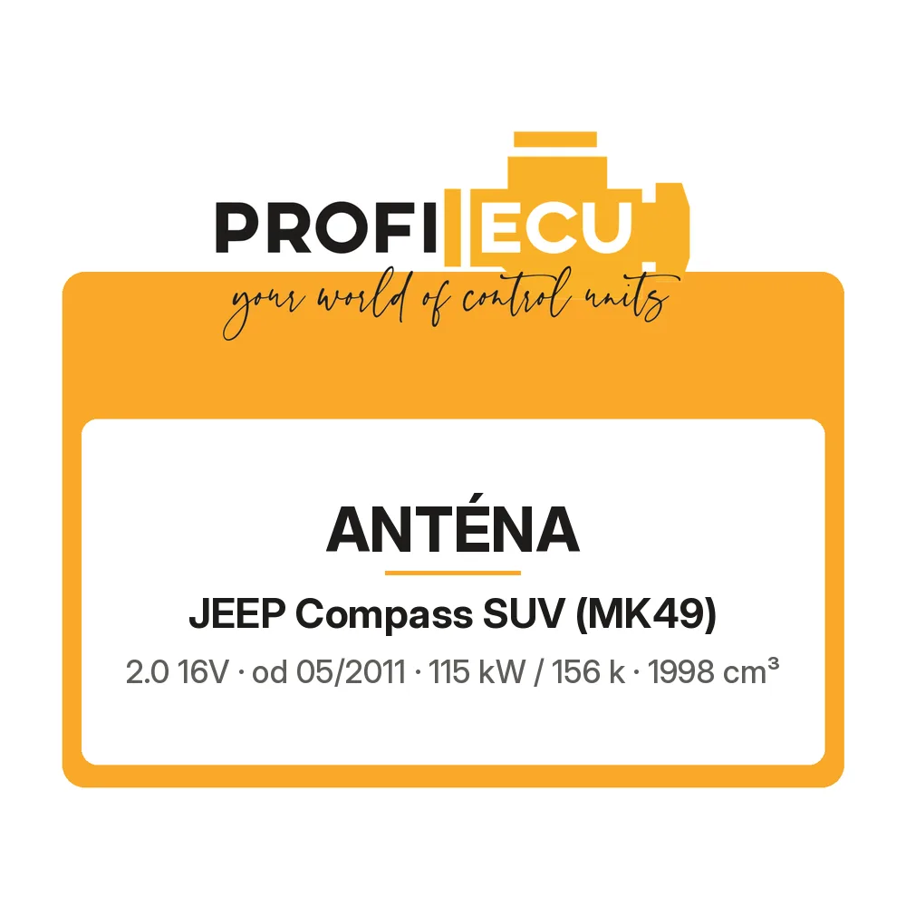 Etiketa ProfiECU: Anténa pro Jeep Compass SUV 2.0 16V 115 kW
