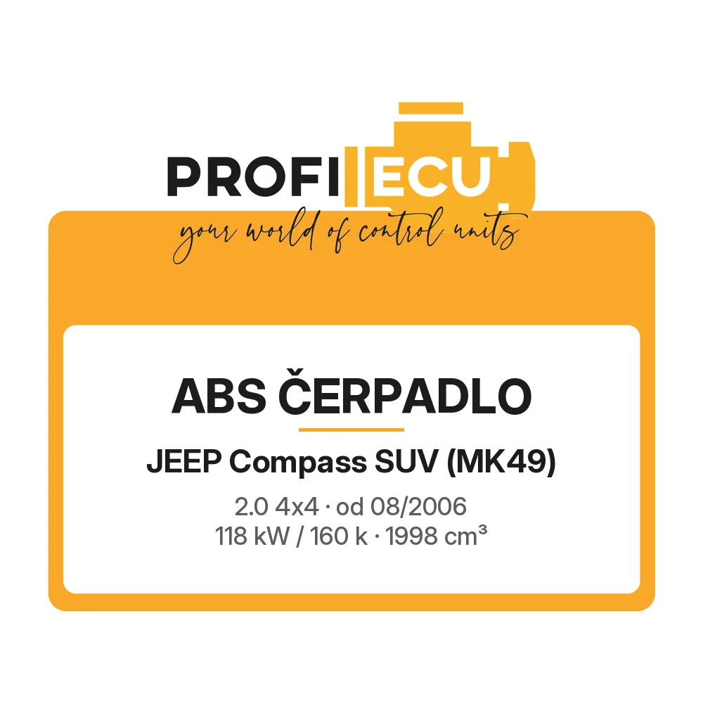 Etiketa ProfiECU: ABS čerpadlo pro Jeep Compass SUV 2.0 4x4 118 kW