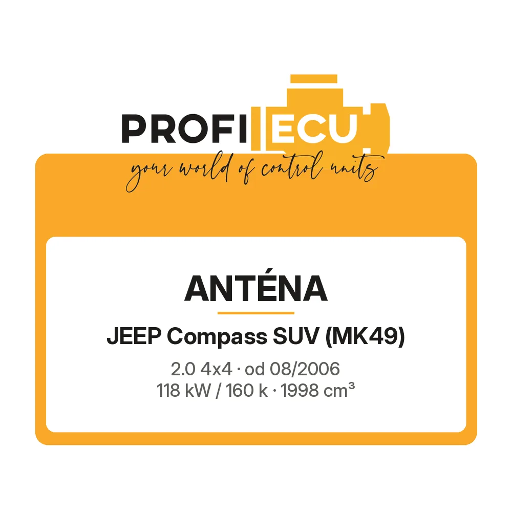 Etiketa ProfiECU: Anténa pro Jeep Compass SUV 2.0 4x4 118 kW