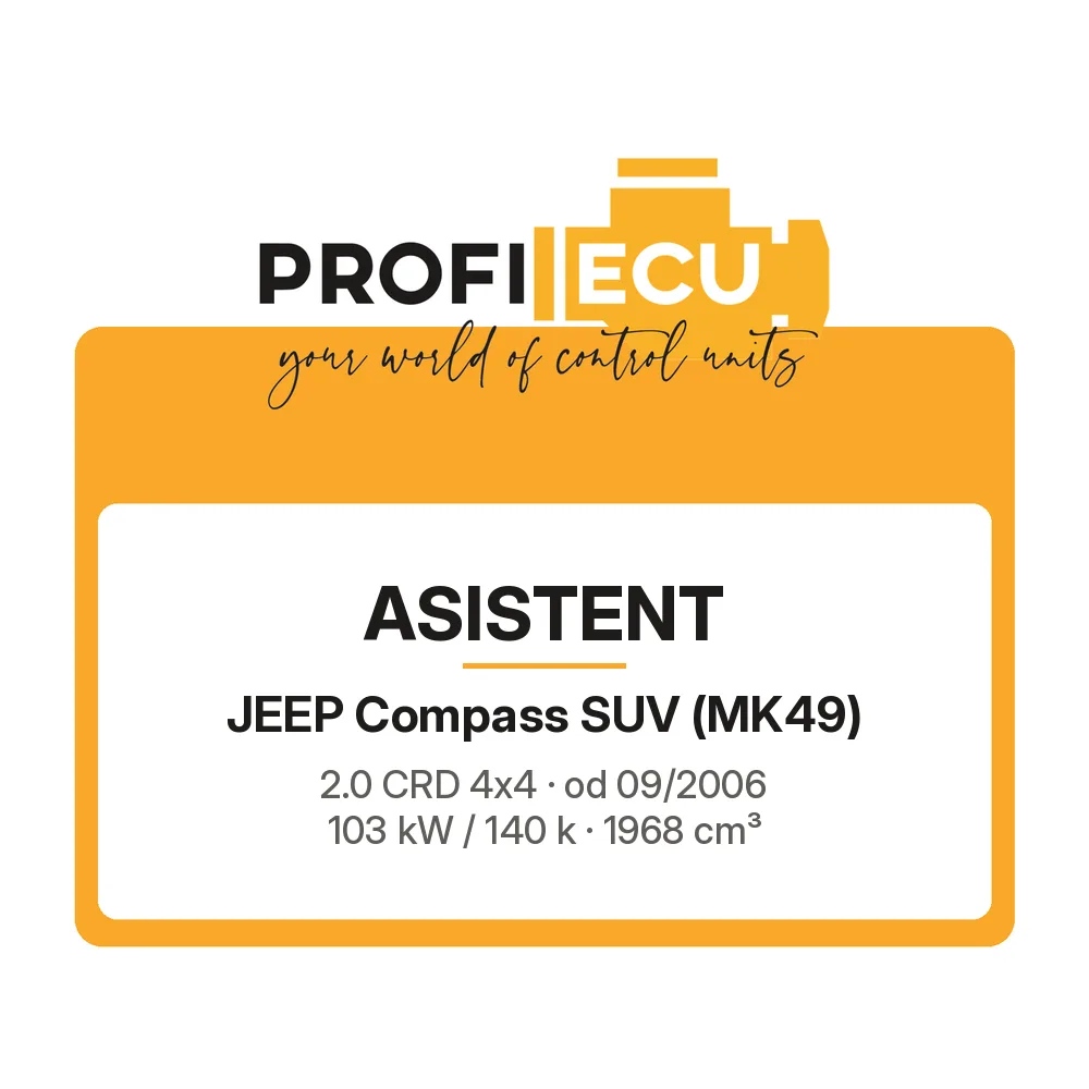 Etiketa ProfiECU: ASISTENT pro Jeep Compass SUV 2.0 CRD 4x4 103 kW