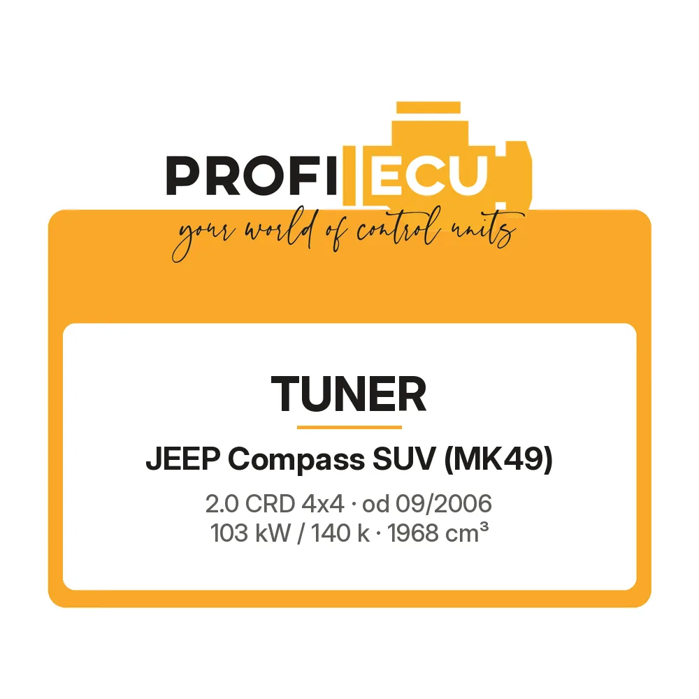 Etiketa ProfiECU: Tuner pro Jeep Compass SUV 2.0 CRD 4x4 103 kW
