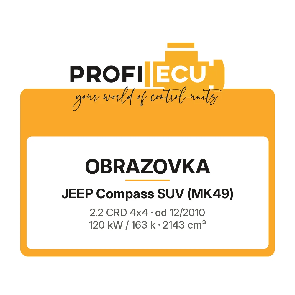 Etiketa ProfiECU: Obrazovka pro Jeep Compass SUV 2.2 CRD 4x4 120 kW