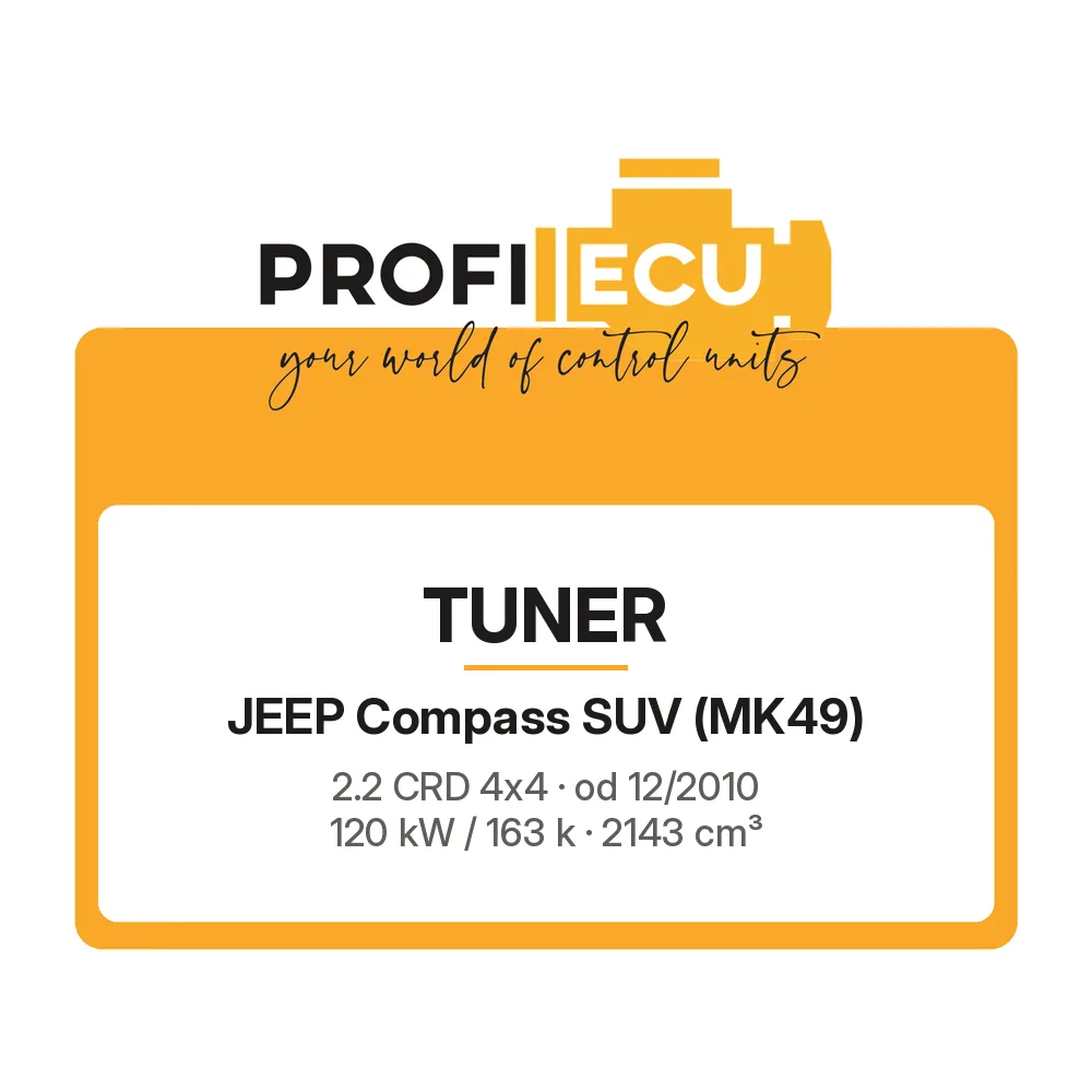 Etiketa ProfiECU: Tuner pro Jeep Compass SUV 2.2 CRD 4x4 120 kW