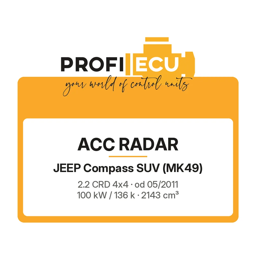Etiketa ProfiECU: ACC Radar pro Jeep Compass SUV 2.2 CRD 4x4 100 kW
