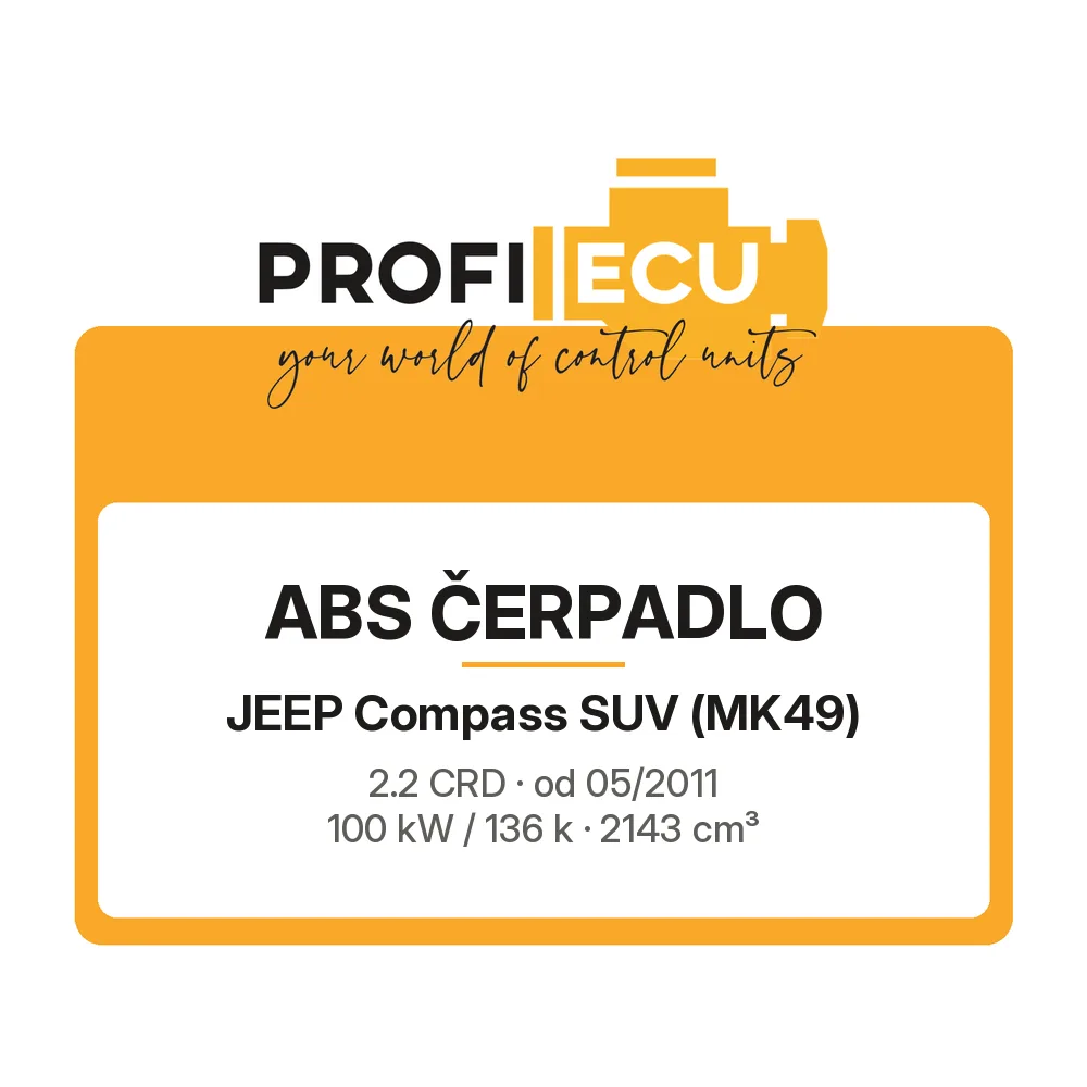 Etiketa ProfiECU: ABS čerpadlo pro Jeep Compass SUV 2.2 CRD 100 kW