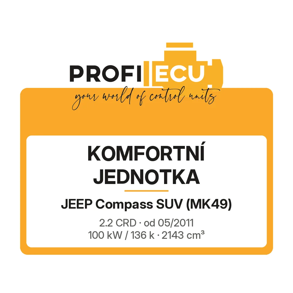 Etiketa ProfiECU: Komfortní jednotka pro Jeep Compass SUV 2.2 CRD 100 kW