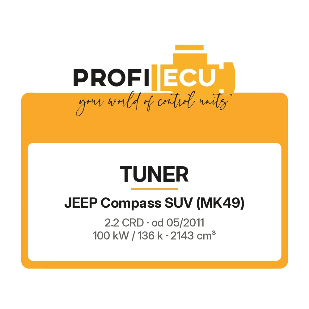 Etiketa ProfiECU: Tuner pro Jeep Compass SUV 2.2 CRD 100 kW