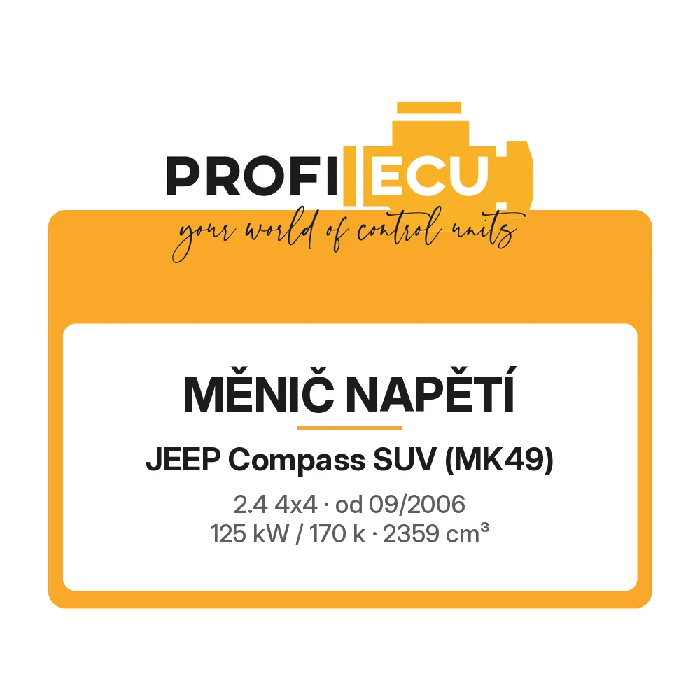 Etiketa ProfiECU: Měnič napětí pro Jeep Compass SUV 2.4 4x4 125 kW