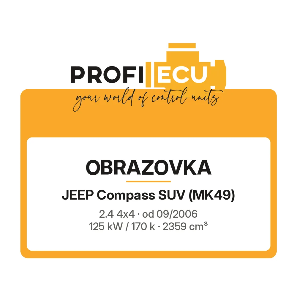 Etiketa ProfiECU: Obrazovka pro Jeep Compass SUV 2.4 4x4 125 kW