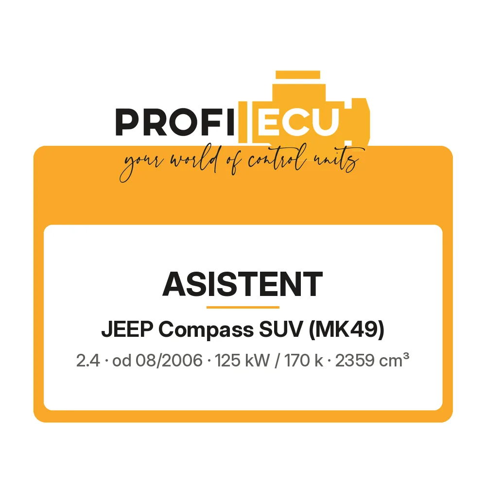 Etiketa ProfiECU: ASISTENT pro Jeep Compass SUV 2.4 125 kW