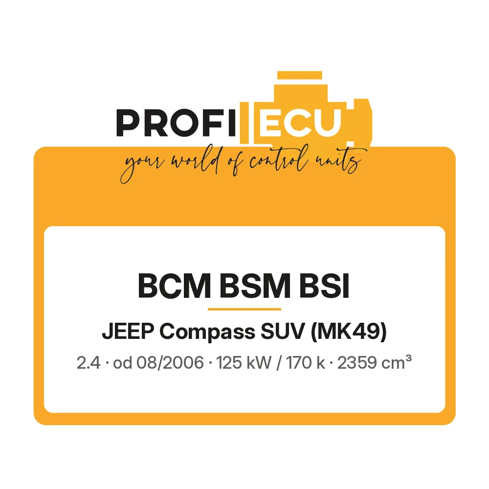 Etiketa ProfiECU: BCM BSM BSI pro Jeep Compass SUV 2.4 125 kW