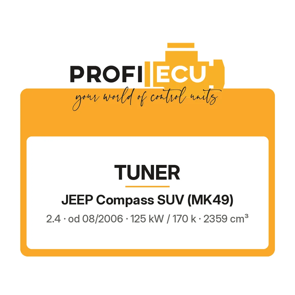 Etiketa ProfiECU: Tuner pro Jeep Compass SUV 2.4 125 kW