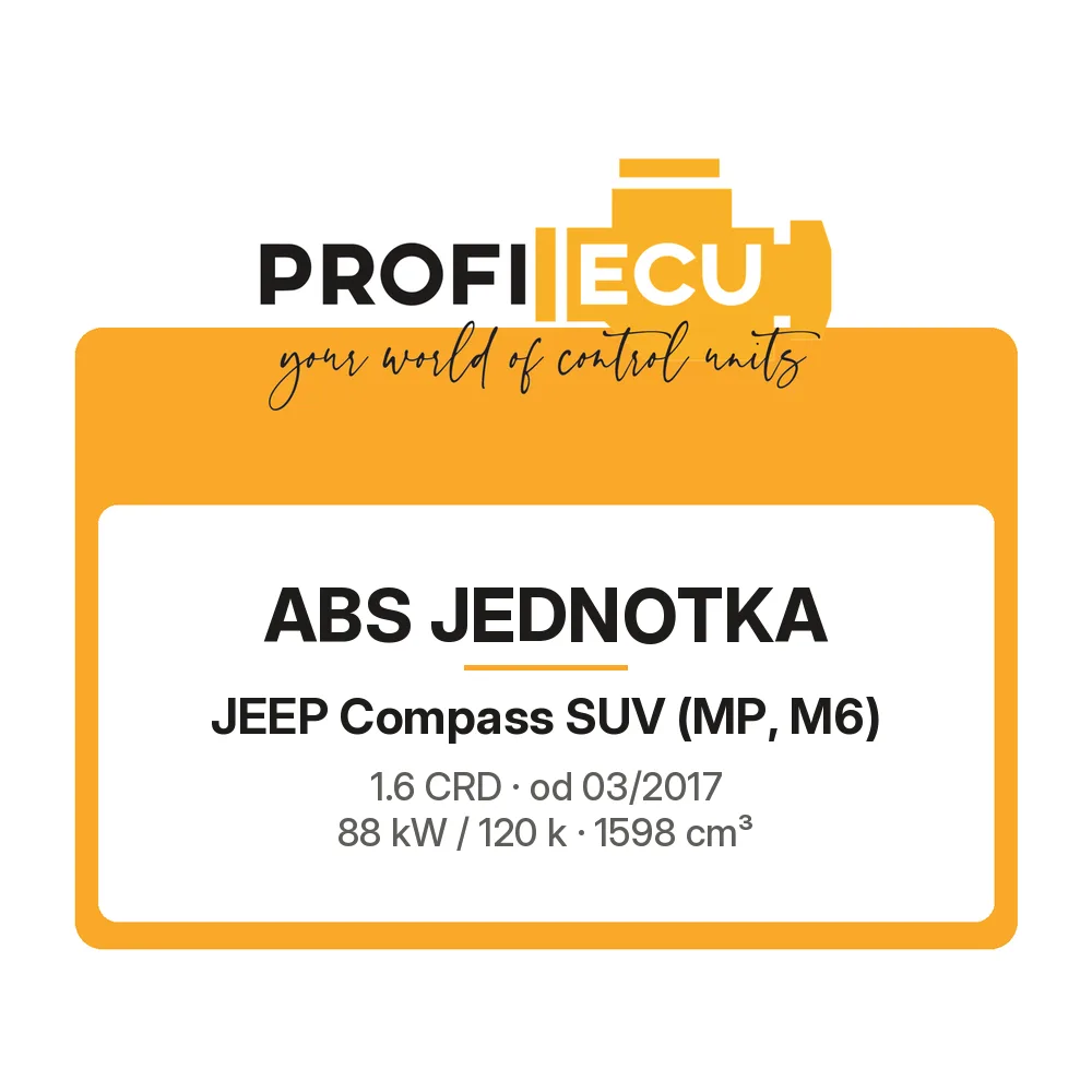 Etiketa ProfiECU: ABS jednotka pro Jeep Compass SUV 1.6 CRD 88 kW