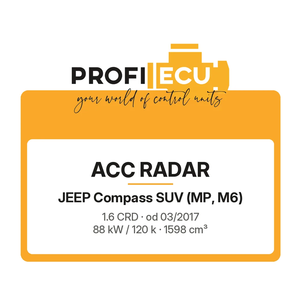 Etiketa ProfiECU: ACC Radar pro Jeep Compass SUV 1.6 CRD 88 kW