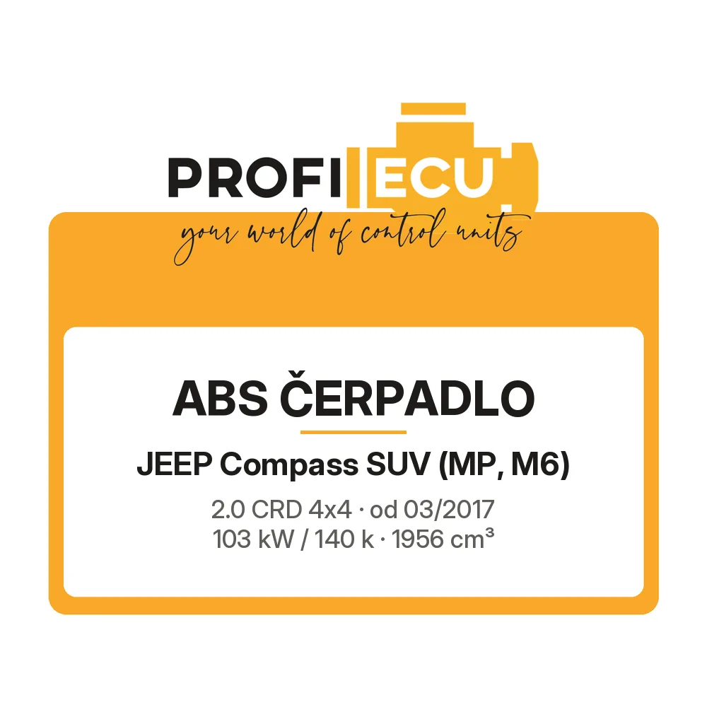 Etiketa ProfiECU: ABS čerpadlo pro Jeep Compass SUV 2.0 CRD 4x4 103 kW