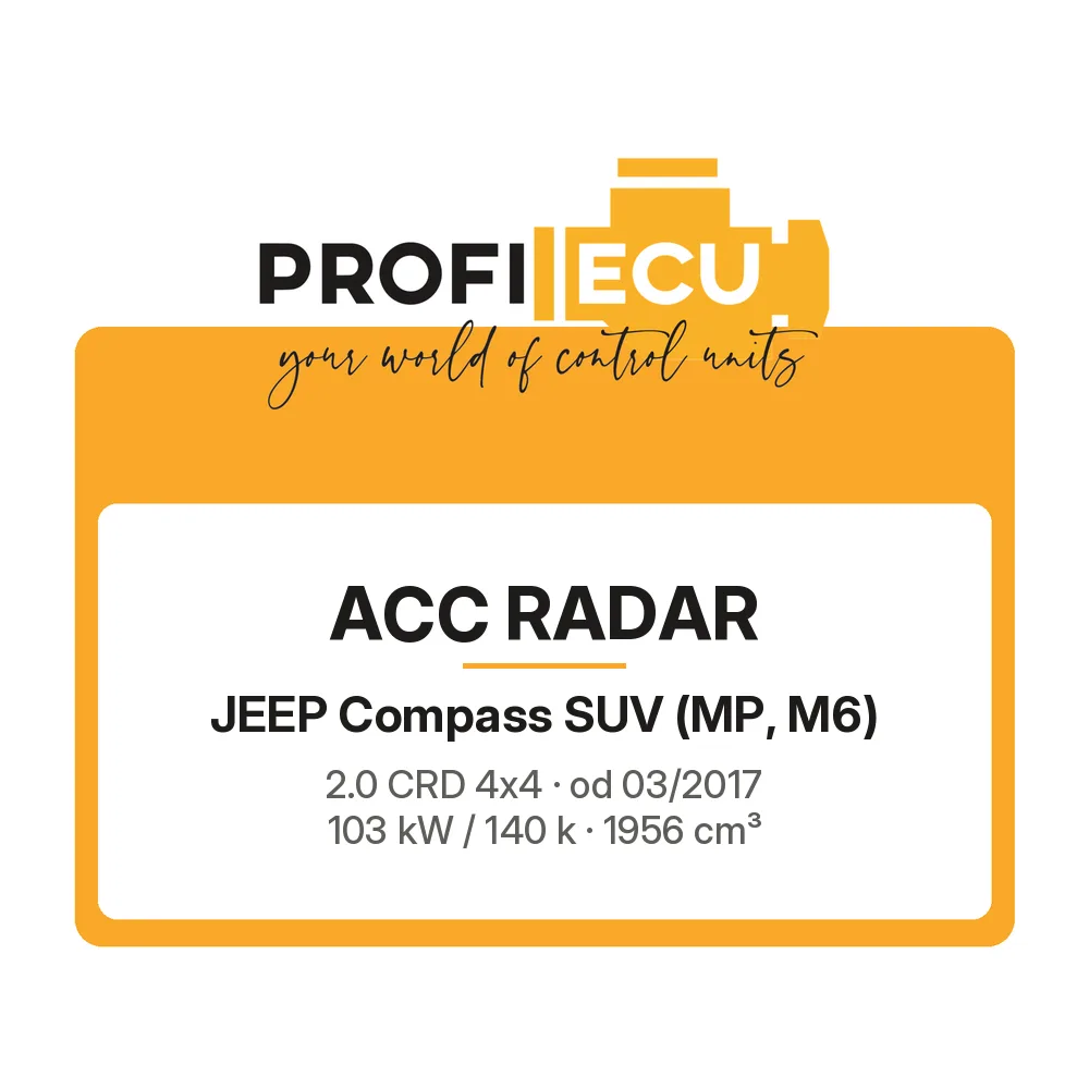Etiketa ProfiECU: ACC Radar pro Jeep Compass SUV 2.0 CRD 4x4 103 kW