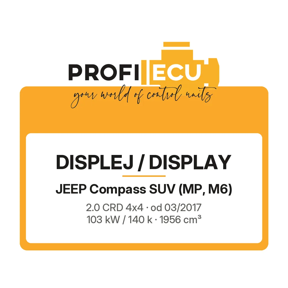 Etiketa ProfiECU: Displej / Display pro Jeep Compass SUV 2.0 CRD 4x4 103 kW