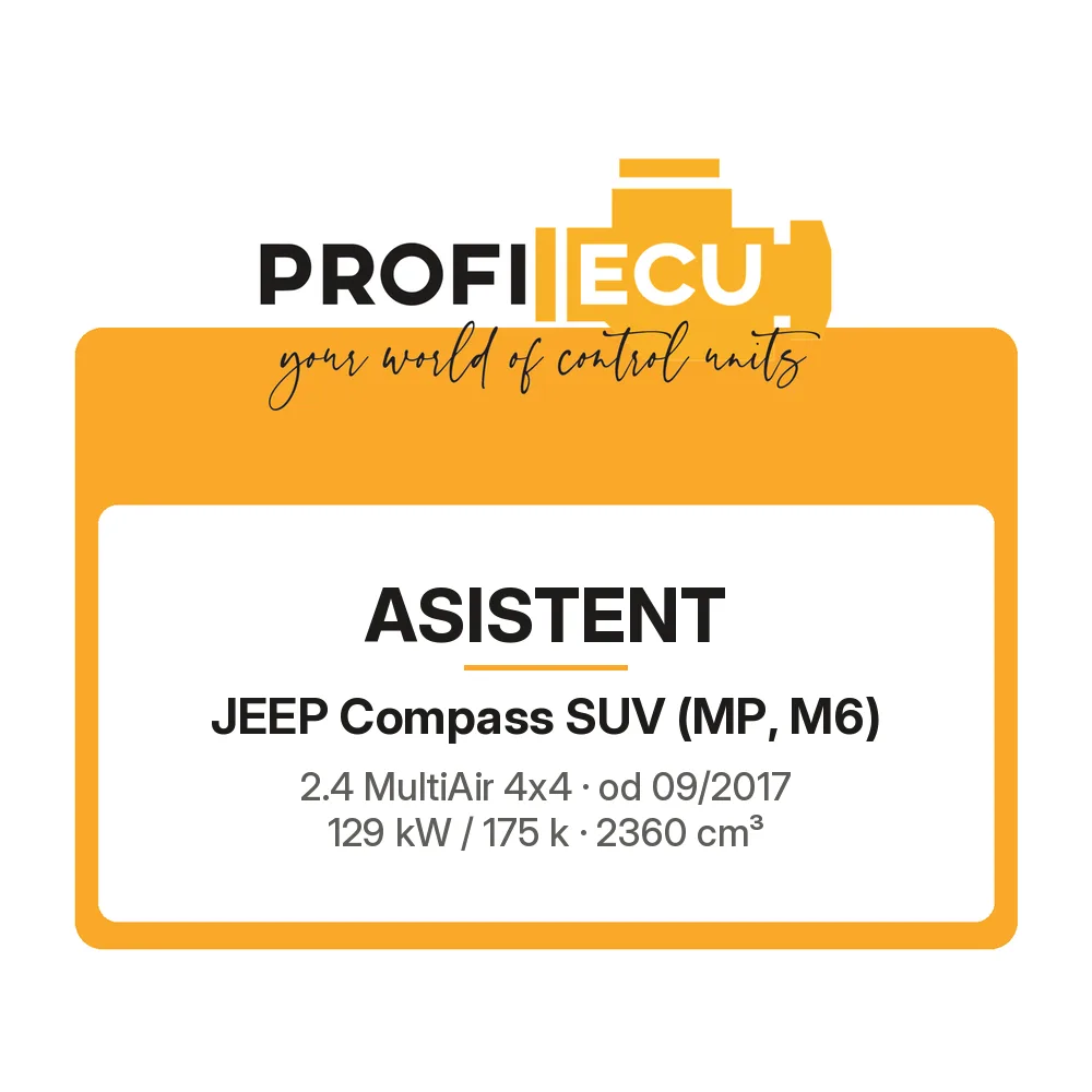 Etiketa ProfiECU: ASISTENT pro Jeep Compass SUV 2.4 MultiAir 4x4 129 kW
