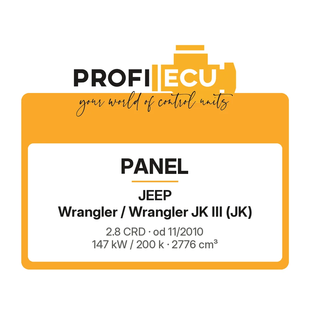 Etiketa ProfiECU: Panel pro Jeep Wrangler / Wrangler JK III 2.8 CRD 147 kW
