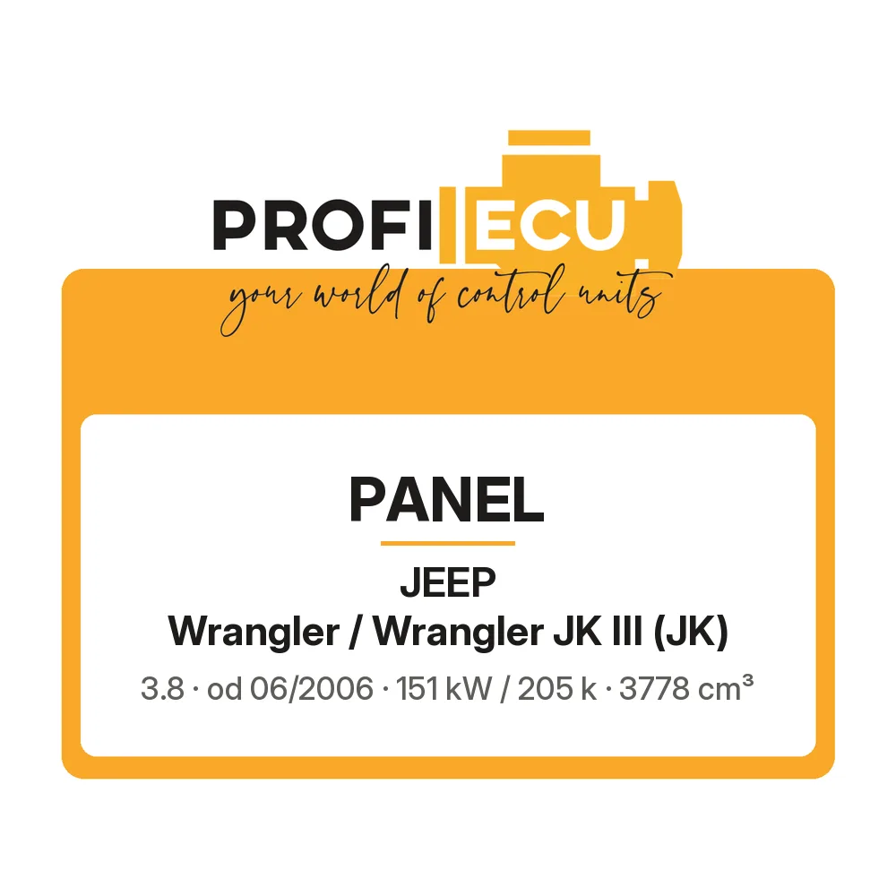 Etiketa ProfiECU: Panel pro Jeep Wrangler / Wrangler JK III 3.8 151 kW