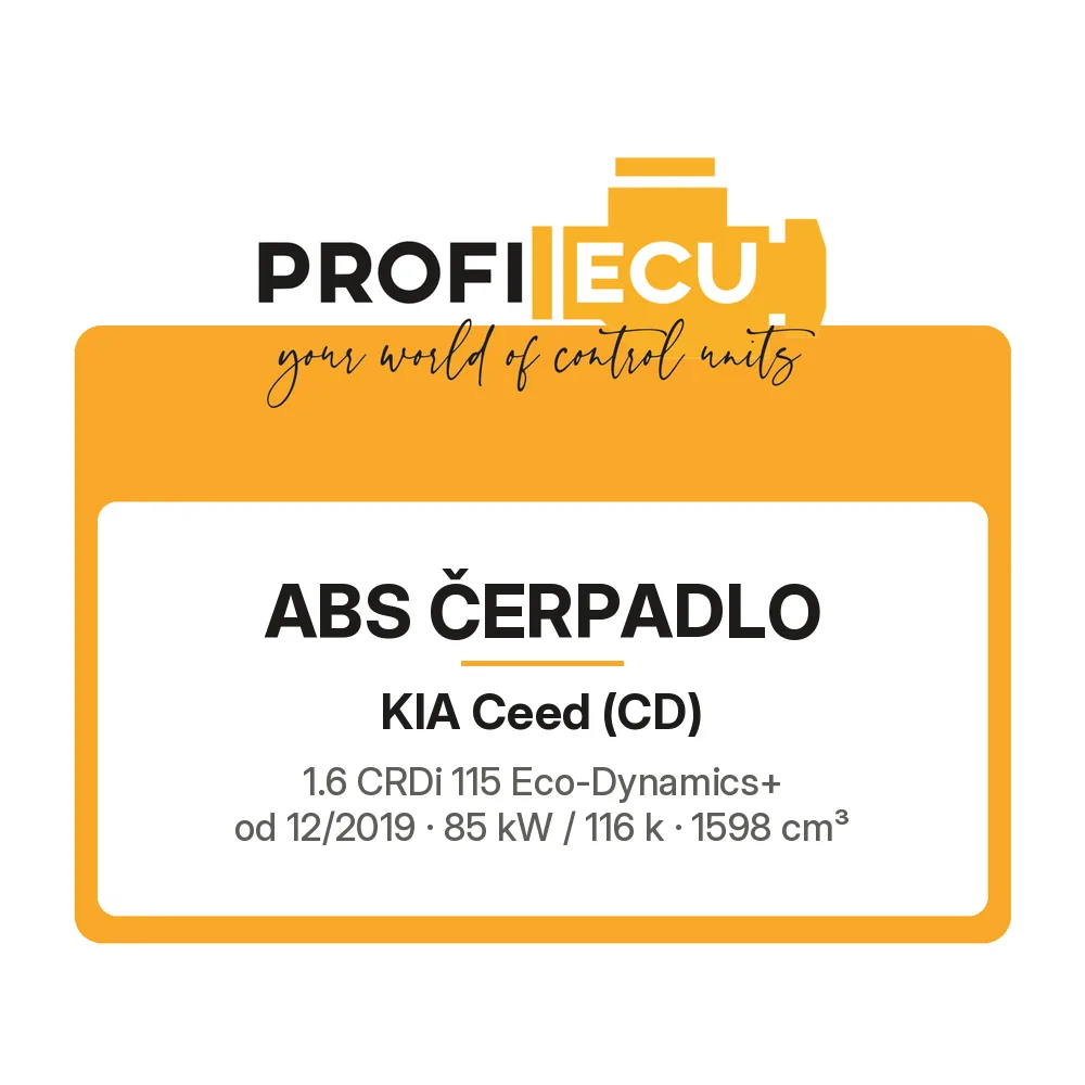 Etiketa ProfiECU: ABS čerpadlo pro Kia Ceed 1.6 CRDi 115 Eco-Dynamics+ 85 kW