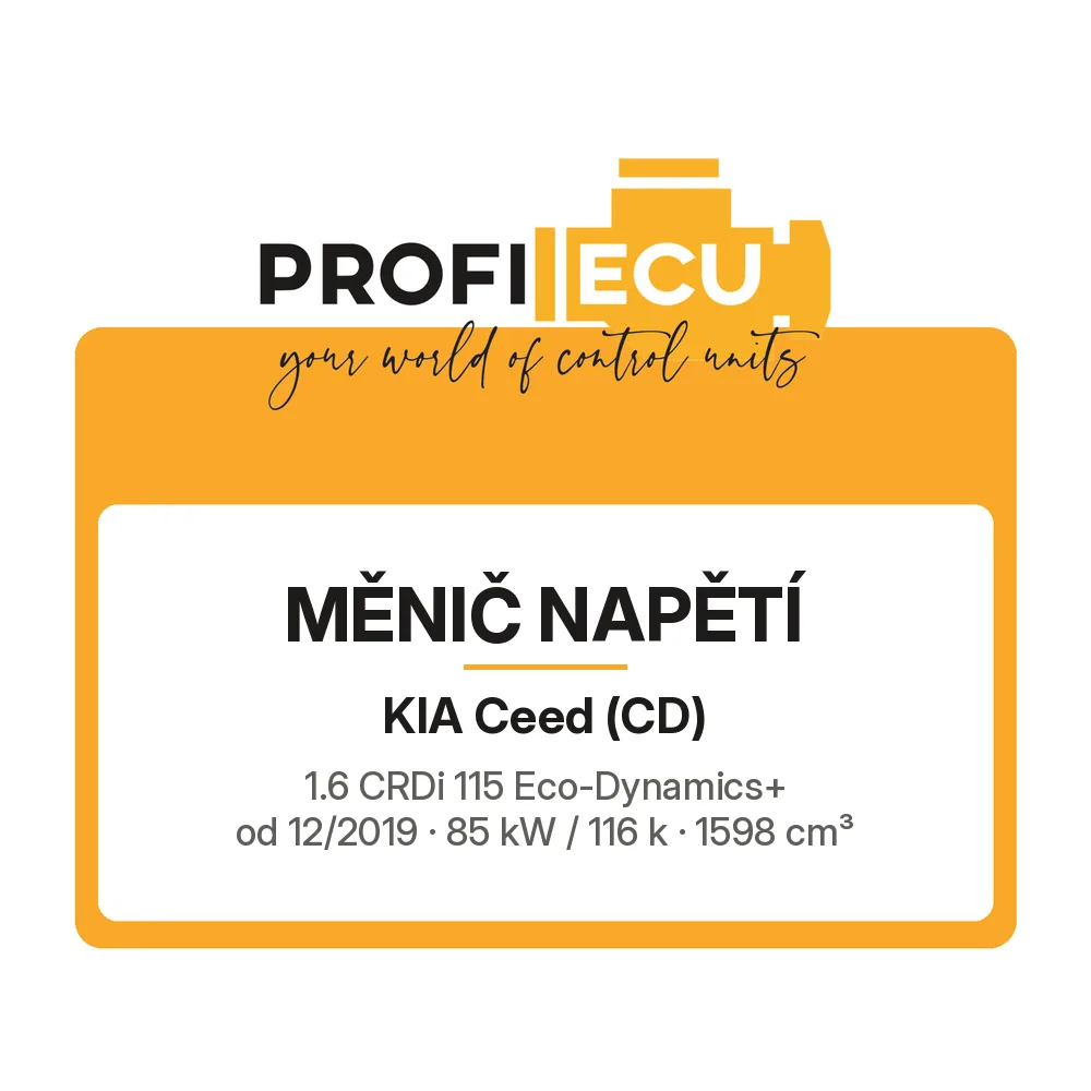 Etiketa ProfiECU: Měnič napětí pro Kia Ceed 1.6 CRDi 115 Eco-Dynamics+ 85 kW