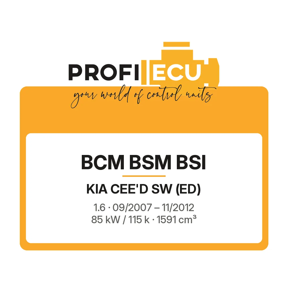 Etiketa ProfiECU: BCM BSM BSI pro Kia CEE'D SW 1.6 85 kW