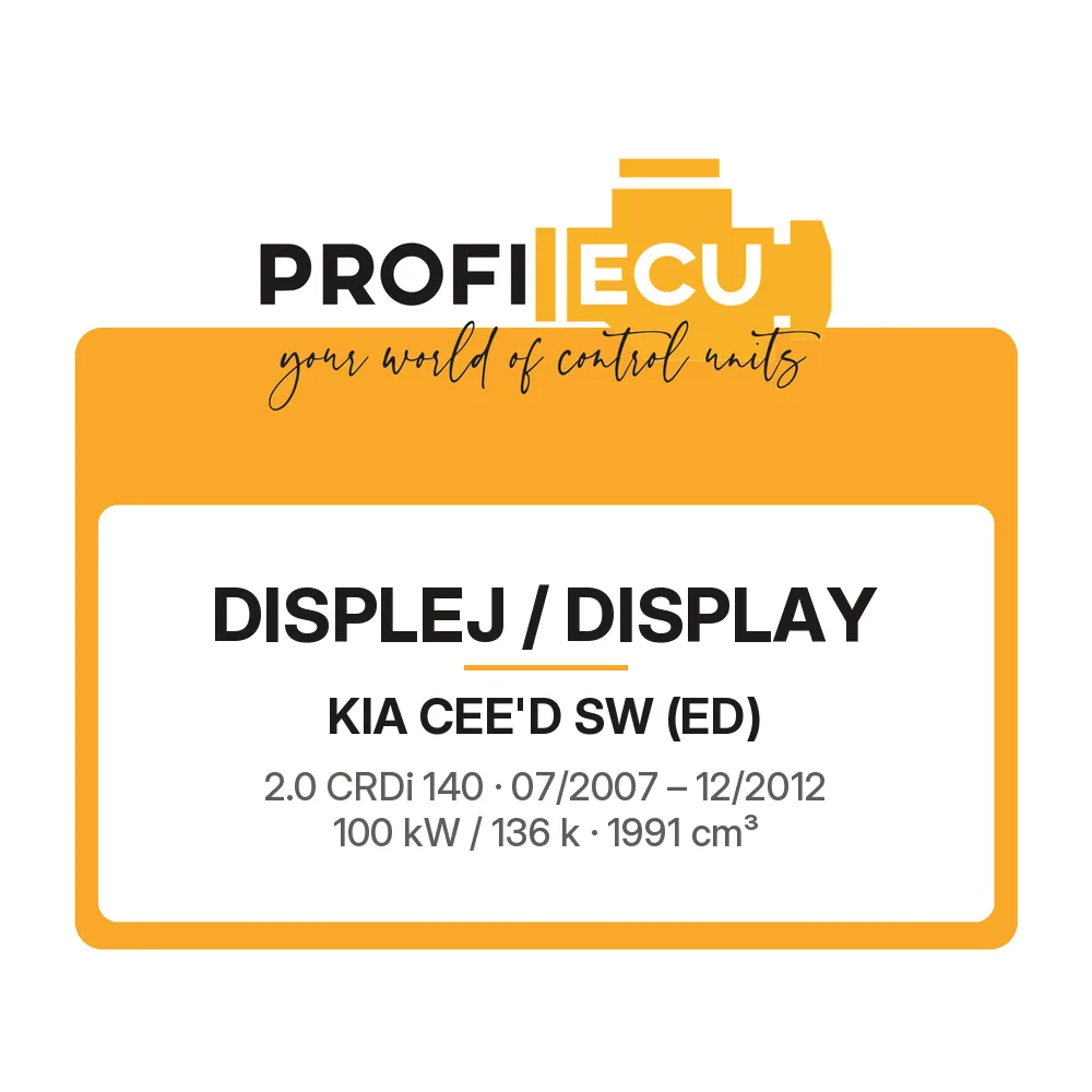 Etiketa ProfiECU: Displej / Display pro Kia CEE'D SW 2.0 CRDi 140 100 kW