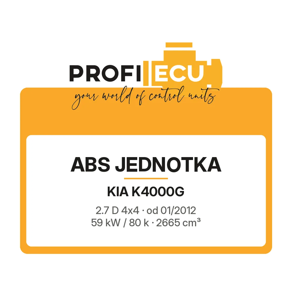 Etiketa ProfiECU: ABS jednotka pro Kia K4000G 2.7 D 4x4 59 kW