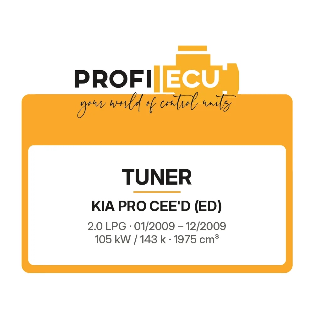 Etiketa ProfiECU: Tuner pro Kia PRO CEE'D 2.0 LPG 105 kW