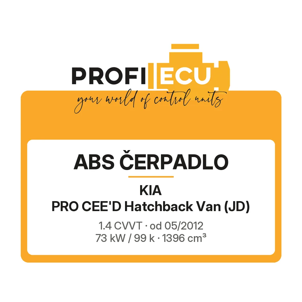 Etiketa ProfiECU: ABS čerpadlo pro Kia PRO CEE'D Hatchback Van 1.4 CVVT 73 kW