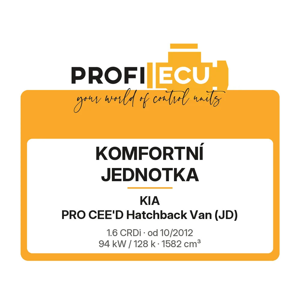 Etiketa ProfiECU: Komfortní jednotka pro Kia PRO CEE'D Hatchback Van 1.6 CRDi 94 kW