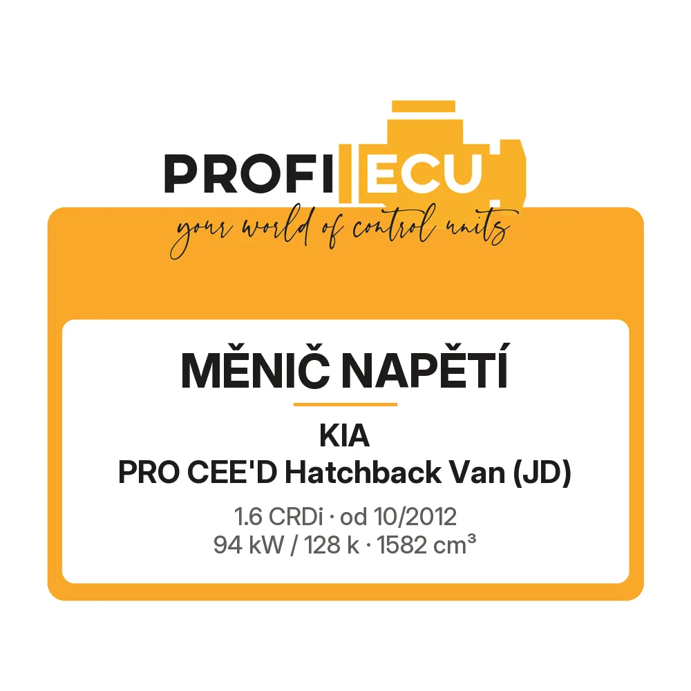 Etiketa ProfiECU: Měnič napětí pro Kia PRO CEE'D Hatchback Van 1.6 CRDi 94 kW