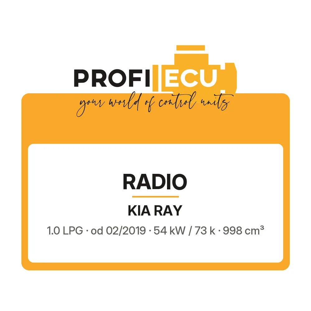 Etiketa ProfiECU: Radio pro Kia RAY 1.0 LPG 54 kW