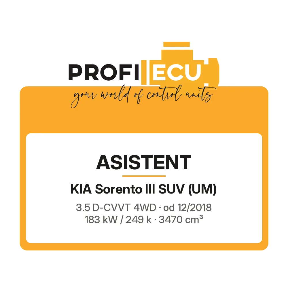 Etiketa ProfiECU: ASISTENT pro Kia Sorento III SUV 3.5 D-CVVT 4WD 183 kW