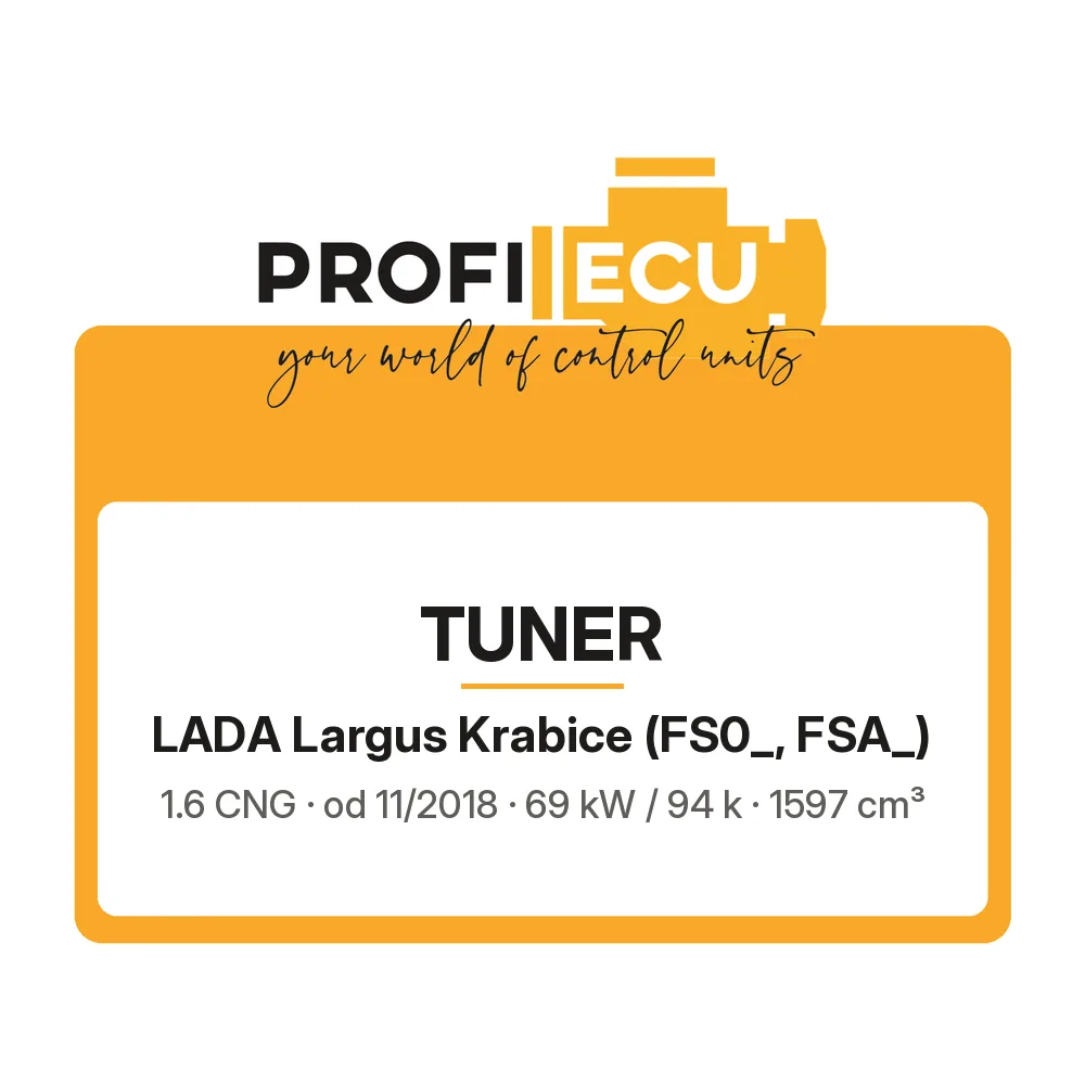 Etiketa ProfiECU: Tuner pro Lada Largus Krabice 1.6 CNG 69 kW