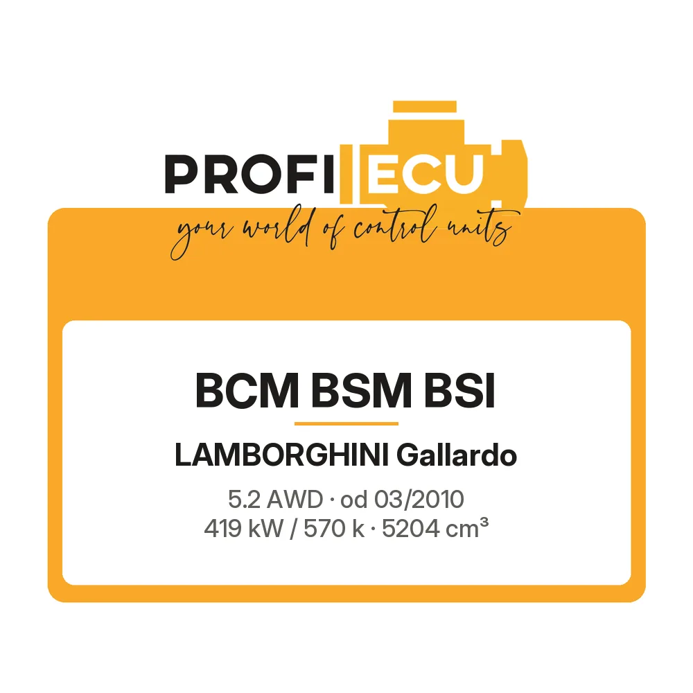 Etiketa ProfiECU: BCM BSM BSI pro Lamborghini Gallardo 5.2 AWD 419 kW