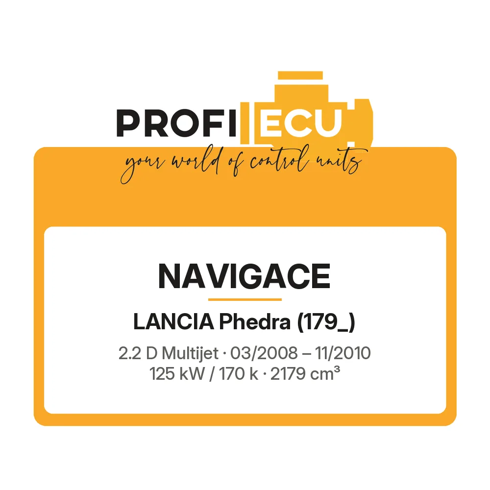 Etiketa ProfiECU: Navigace pro Lancia Phedra 2.2 D Multijet 125 kW