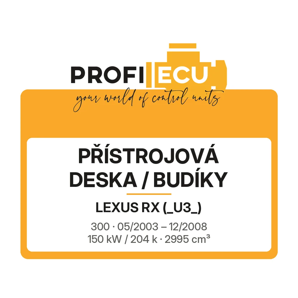 Etiketa ProfiECU: Přístrojová deska / Budíky pro Lexus RX 300 150 kW
