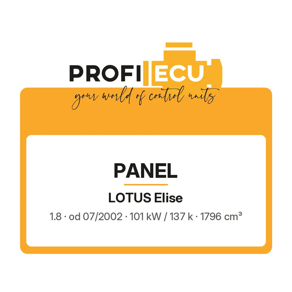 Etiketa ProfiECU: Panel pro Lotus Elise 1.8 101 kW