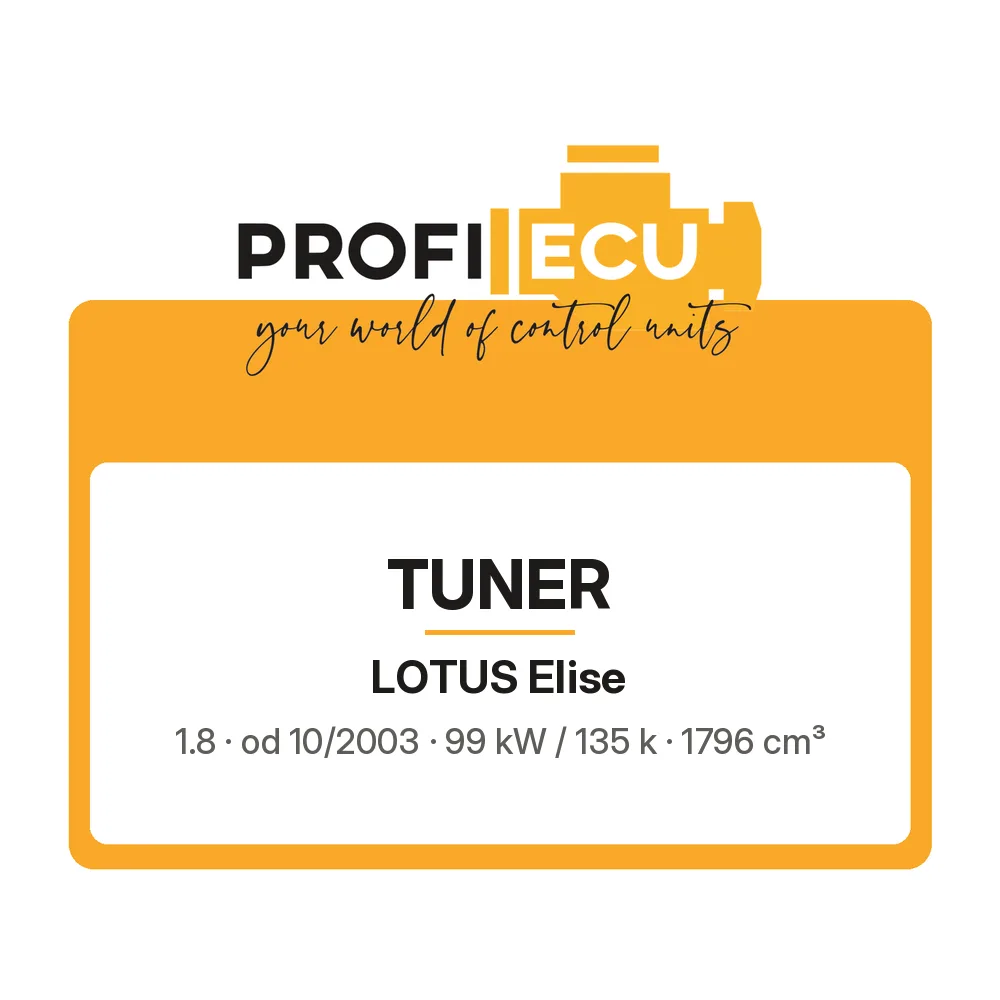 Etiketa ProfiECU: Tuner pro Lotus Elise 1.8 99 kW