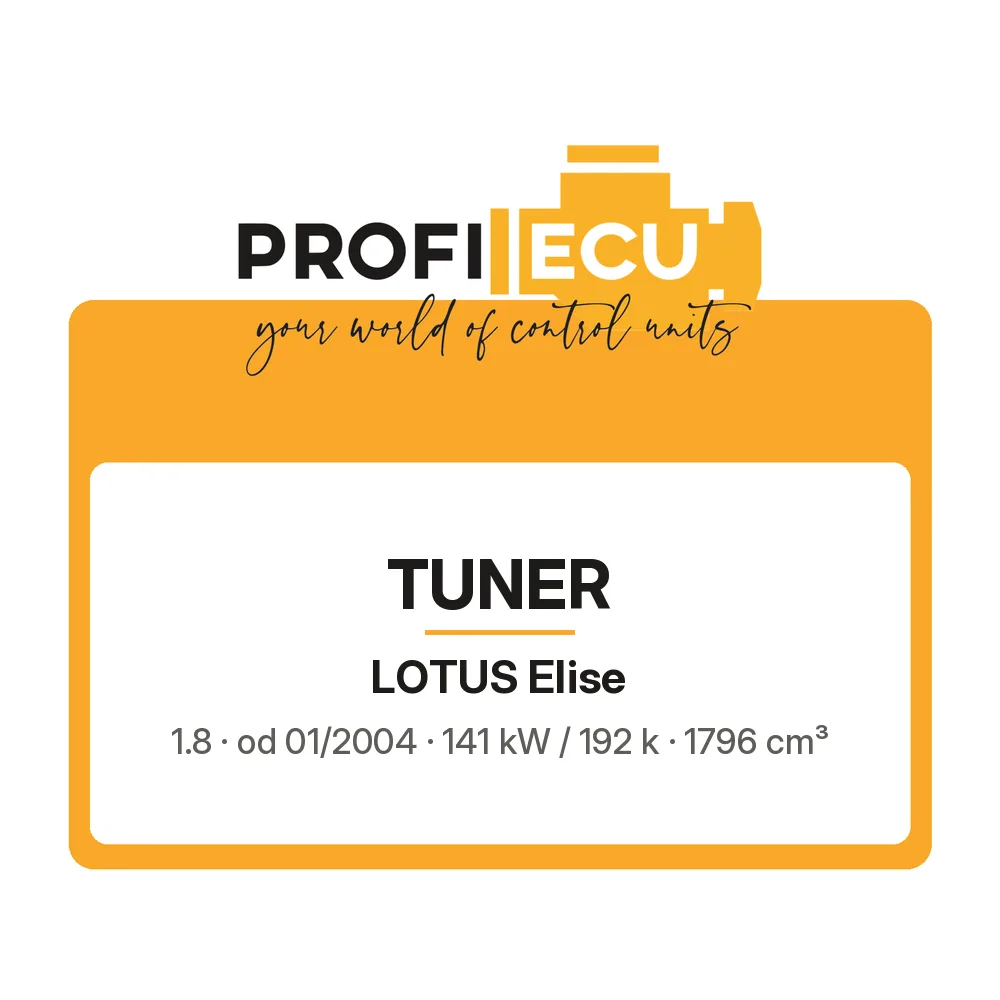 Etiketa ProfiECU: Tuner pro Lotus Elise 1.8 141 kW