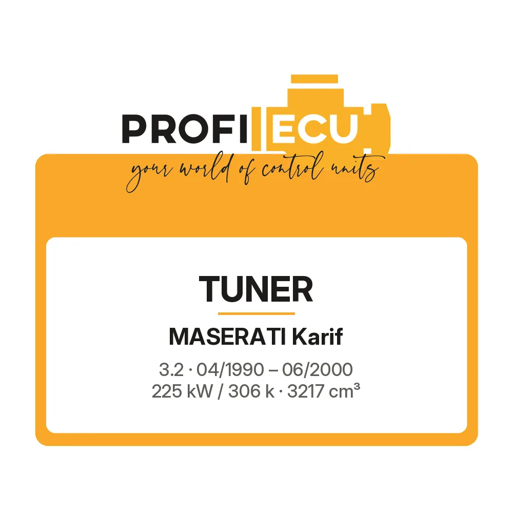 Etiketa ProfiECU: Tuner pro Maserati Karif 3.2 225 kW