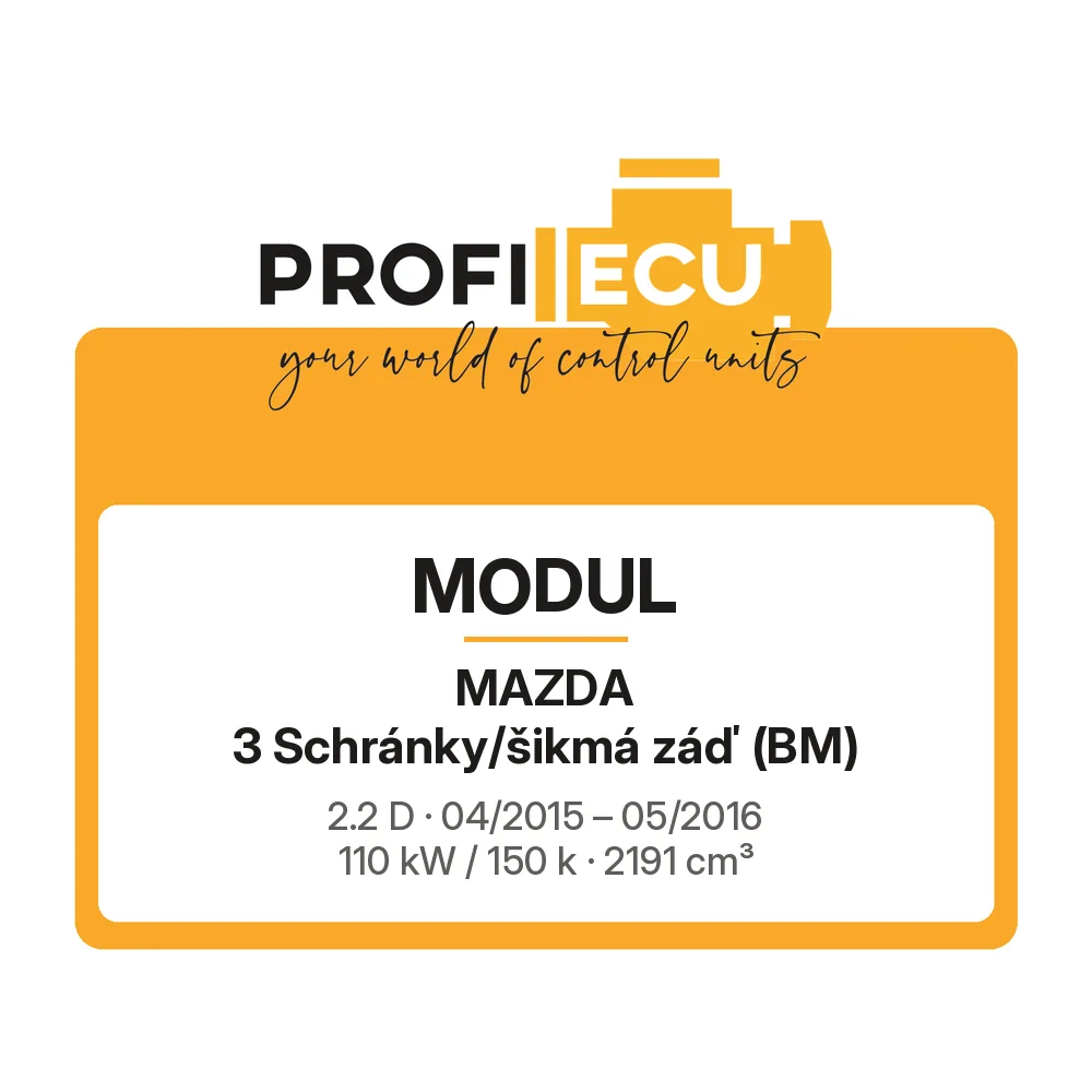 Etiketa ProfiECU: Modul pro Mazda 3 Schránky/šikmá záď 2.2 D 110 kW