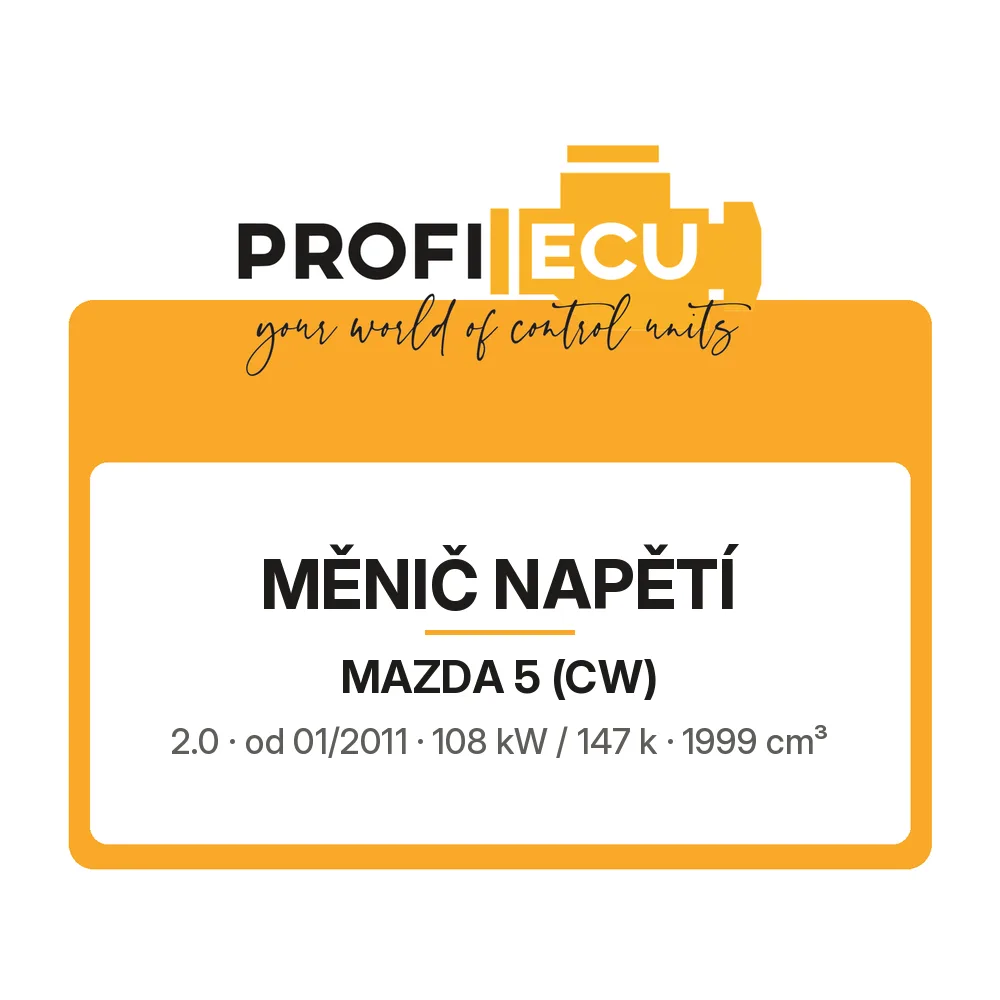 Etiketa ProfiECU: Měnič napětí pro Mazda 5 2.0 108 kW