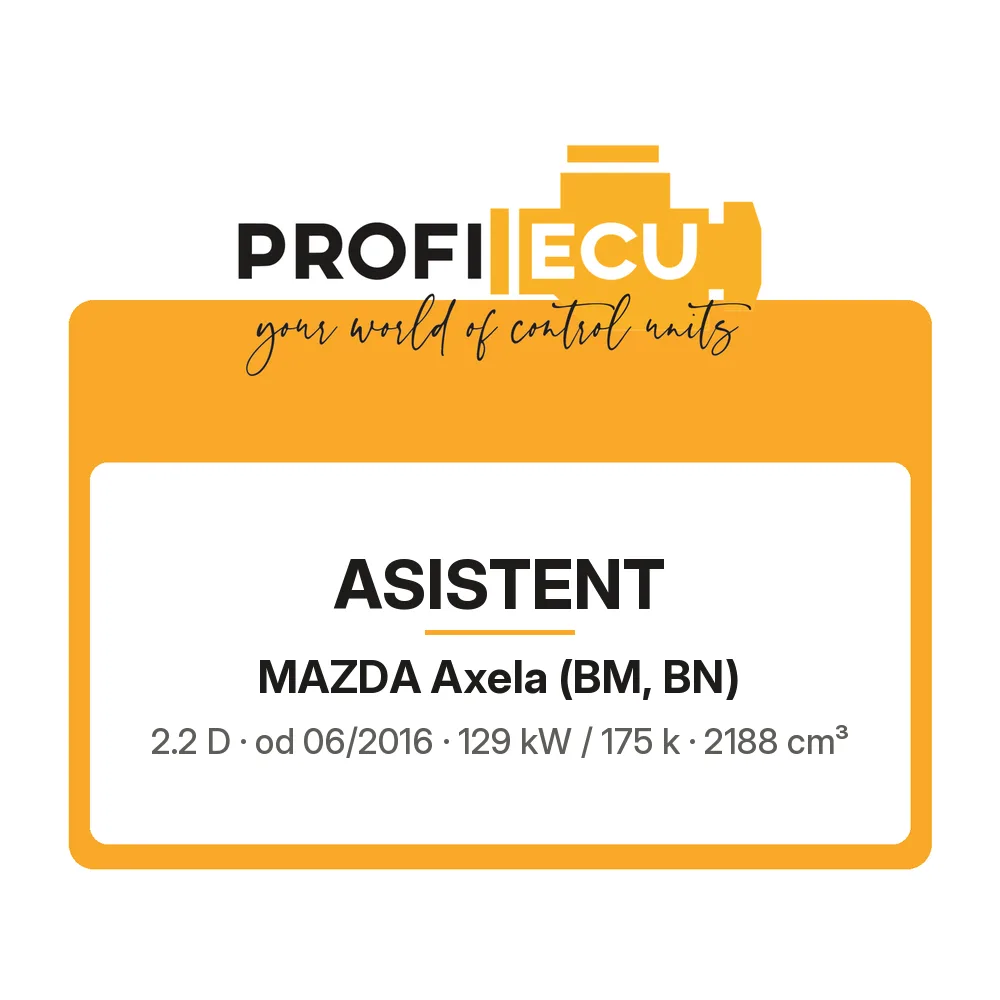 Etiketa ProfiECU: ASISTENT pro Mazda Axela 2.2 D 129 kW