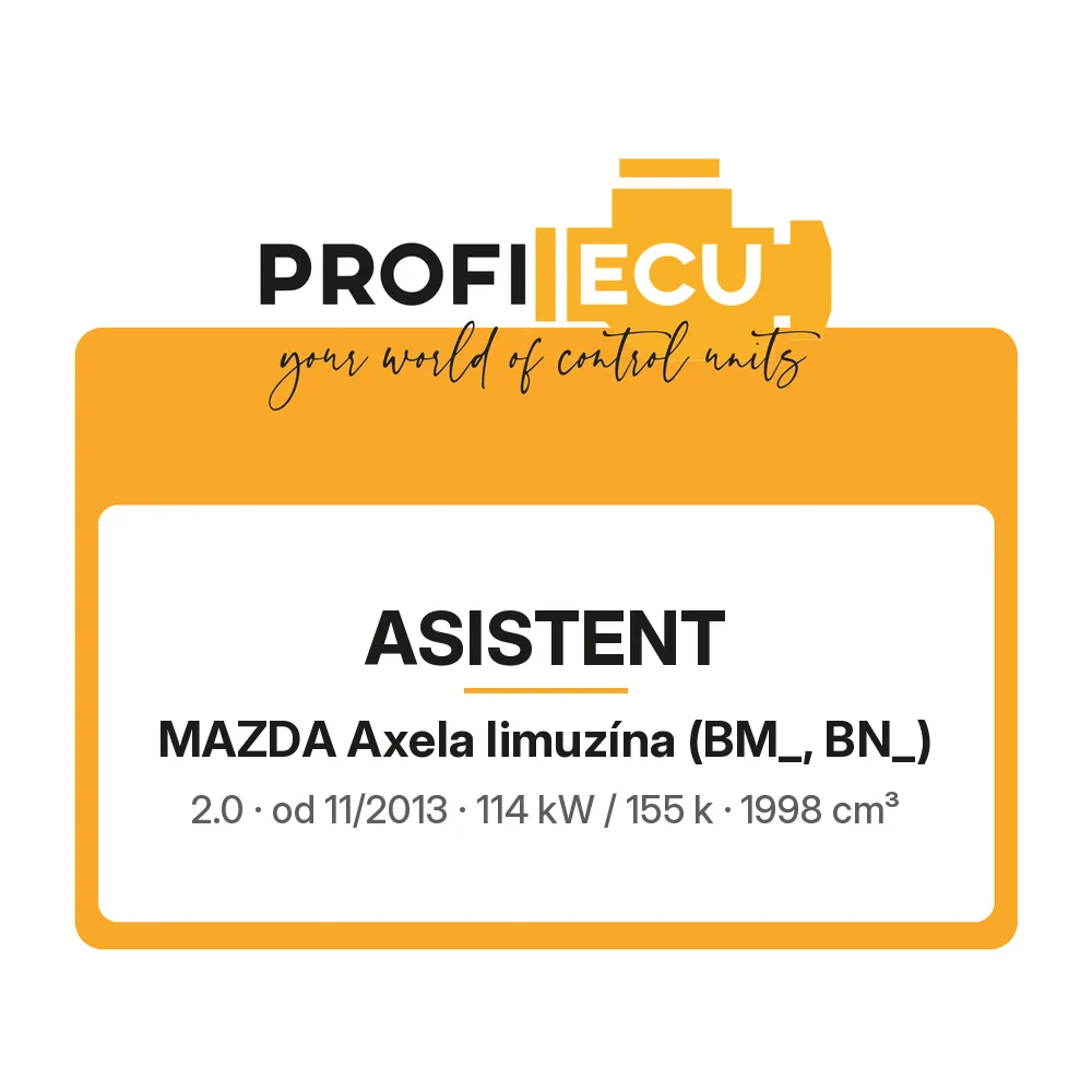 Etiketa ProfiECU: ASISTENT pro Mazda Axela limuzína 2.0 114 kW