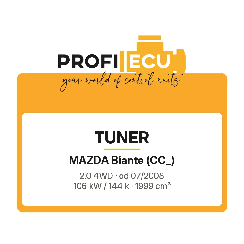 Etiketa ProfiECU: Tuner pro Mazda Biante 2.0 4WD 106 kW